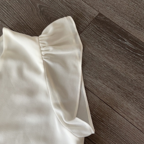 Women’s White Flowy Button Up Blouse Shirt - From M Boutique’s Naked Zebra-Small - Picture 5 of 7